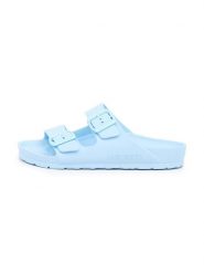 SABOKETS Klapki w kolorze błękitnym rozmiar: 38. Niebieskie klapki SABOKETS, bez wzorów, klasyczne, z otwartym noskiem, bez obcasa, bez zapięcia. Za 96.60 zł.