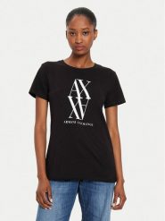 Armani Exchange T-Shirt 6DYT04 YJG3Z 1200 Czarny Regular Fit. Czarne t-shirty Armani Exchange, l, bez wzorów, z bawełny, bez kołnierzyka, bez ramiączek. Za 109.99 zł.