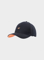 4F Czapka z daszkiem strapback uniseks - czarna L/XL. Czarne czapki z daszkiem 4f, na lato, bez wzorów, z bawełny, klasyczne. W wyprzedaży za 29.99 zł.