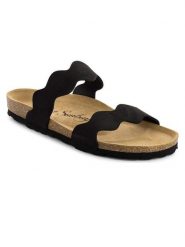 Sunbay Klapki "Bejuma" w kolorze czarnym rozmiar: 38. Czarne klapki Sunbay, bez wzorów, z materiału, klasyczne, z otwartym noskiem, bez obcasa, bez zapięcia. Za 117.99 zł.