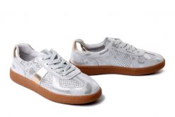 Artiker Relaks 58C0488 SILVER-GOLD, półbuty damskie. Szare półbuty wsuwane Artiker Relaks, na lato, bez wzorów, ze skóry, bez obcasa. Za 219.90 zł.