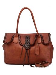 Melina C Skórzany shopper bag "Isonzo" w kolorze jasnobrązowym - 56 x 24 x 14 cm rozmiar: onesize. Brązowe shopper bag Melina C, bez wzorów, z materiału, na ramię, bez dodatków. Za 543.99 zł.