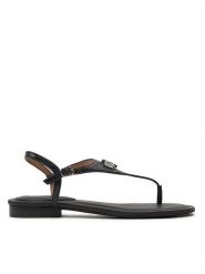Lauren Ralph Lauren Sandały 802935549001 Czarny. Czarne sandały Lauren Ralph Lauren, bez wzorów, ze skóry, bez obcasa, na płaskiej podeszwie, bez zapięcia. Za 449.99 zł.