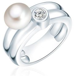 Valero Pearls Pierścionek Srebro wysokiej próby Srebrny Pierścionki 1 ct Damski. Szare pierścionki Valero Pearls, z cyrkonią, srebrne. Za 279.99 zł.