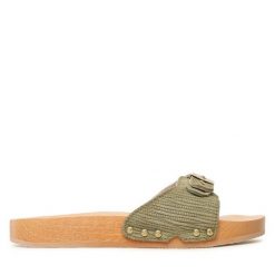 Klapki Scholl. Zielone klapki Scholl, bez wzorów, bez obcasa, bez zapięcia. Za 499.99 zł.