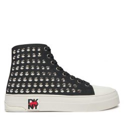 Trampki DKNY. Czarne trampki DKNY, bez wzorów, bez zapięcia. Za 429.99 zł.