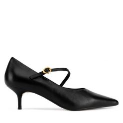 Szpilki Gino Rossi. Czarne czółenka Gino Rossi, bez wzorów, bez obcasa, na szpilce, bez zapięcia. Za 329.99 zł.
