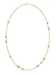 Swarovski Pozłacany naszyjnik z elementami ozdobnymi - dł. 100 cm rozmiar: onesize. Różowe naszyjniki Swarovski, z materiału, z cyrkonią, metalowe. Za 543.99 zł.