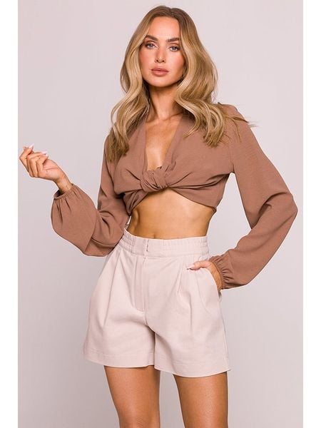 Made of emotion Szorty w kolorze beżowym rozmiar: M. Brązowe szorty Made Of Emotion, bez wzorów, z bawełny. Za 209.45 zł.