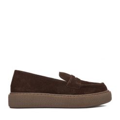 Półbuty Lasocki. Brązowe półbuty wsuwane Lasocki, bez wzorów, bez obcasa, na płaskiej podeszwie. Za 229.99 zł.