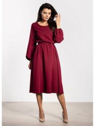Awama Sukienka w kolorze bordowym rozmiar: S. Czerwone sukienki Awama, s, bez wzorów, bez kołnierzyka, bez ramiączek, midi. Za 158.10 zł.