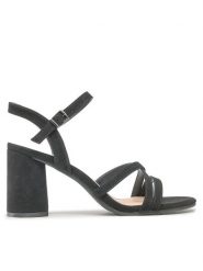 JENNY Sandały SOPHIA WYL3402-6 Czarny. Czarne sandały Jenny, bez wzorów, z materiału, bez obcasa, na słupku, bez zapięcia. Za 129.99 zł.