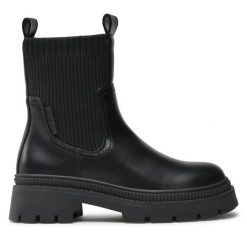 Botki Big Star Shoes. Czarne botki BIG STAR SHOES, bez wzorów, retro, bez obcasa, na płaskiej podeszwie, bez zapięcia. Za 139.99 zł.