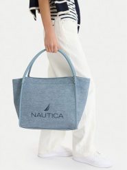 Nautica Torebka CEO-NTC-L-001-09 Niebieski. Niebieskie shopper bag Nautica, bez wzorów, z materiału, bez dodatków. Za 179.99 zł.