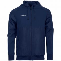 Bluza z kapturem Stanno Centro Micro. Niebieskie bluzy STANNO, m, bez wzorów, sportowe, bez ramiączek, z kapturem. W wyprzedaży za 203.50 zł.