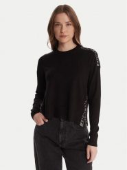 DKNY Sweter P5MSLJ92 Czarny Regular Fit. Czarne swetry DKNY, xs, bez wzorów, z wiskozy, bez ramiączek. Za 439.99 zł.