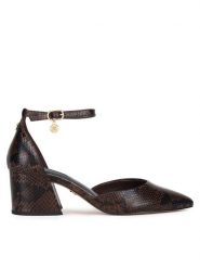 Nine West Czółenka WFA3358-1 Brązowy. Brązowe czółenka Nine West, bez wzorów, ze skóry, bez obcasa, bez zapięcia. Za 229.99 zł.