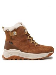 Rieker Botki W0060-22 Brązowy. Brązowe botki Rieker, bez wzorów, ze skóry, bez obcasa, na płaskiej podeszwie, bez zapięcia. Za 529.99 zł.