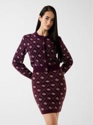 Guess Kardigan 167535 Bordowy Classic Fit. Czerwone swetry Guess, xxl, z aplikacjami, bez ramiączek. Za 435.00 zł.