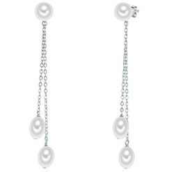 Valero Pearls Kolczyki wiszące srebrne srebro wysokiej próby Perła hodowlana słodkowodna srebrny 1 ct Damski. Szare kolczyki Valero Pearls, z perłą, srebrne. Za 299.99 zł.