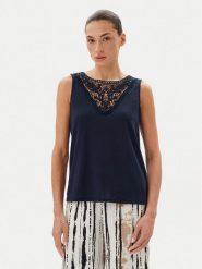 JDY Top Dodo 15296246 Granatowy Regular Fit. Niebieskie topy JDY, l, bez wzorów, z syntetyku, bez kołnierzyka, bez ramiączek. Za 59.99 zł.
