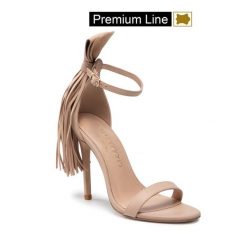 Sandały Eva Longoria. Brązowe sandały Eva Longoria, bez wzorów, bez obcasa, na szpilce, bez zapięcia. Za 449.99 zł.