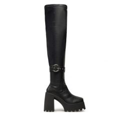 Kozaki Altercore. Czarne kozaki Altercore, bez wzorów, bez obcasa, na słupku, bez zapięcia. Za 449.99 zł.