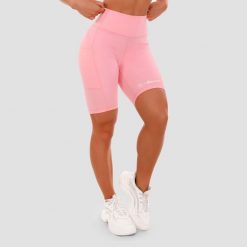 Szorty damskie fitness z kieszeniami różowe Biker. Czerwone szorty sportowe GYMBEAM, bez wzorów, z elastanu, z podwyższonym stanem, na fitness i siłownię. Za 76.90 zł.