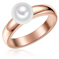 Valero Pearls Srebrny pierścionek srebro wysokiej próby Perła hodowlana słodkowodna różowe złoto Pierścionki 1 ct Damski. Czerwone pierścionki Valero Pearls, z perłą, pozłacane. Za 479.99 zł.