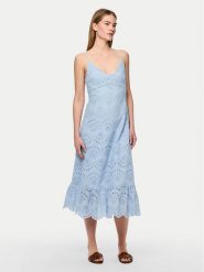 Pieces Sukienka letnia Vilde 17156565 Błękitny Regular Fit. Niebieskie sukienki Pieces, m, bez wzorów, z bawełny, bez kołnierzyka, bez ramiączek. Za 189.99 zł.