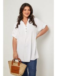 Curvy Lady Tunika w kolorze białym rozmiar: 44/46. Białe tuniki Curvy Lady, bez wzorów, klasyczne, bez kołnierzyka, bez ramiączek. Za 136.78 zł.