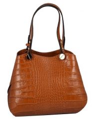 ORE10 Skórzana torebka "Vestar" w kolorze jasnobrązowym - 21 x 26 x 10 cm rozmiar: onesize. Brązowe torebki klasyczne ORE10, bez wzorów, z materiału, przez ramię, bez dodatków. Za 304.99 zł.