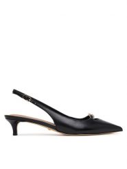 Guess Sandały FLTJES LEA05 Czarny. Czarne sandały Guess, z aplikacjami, ze skóry, bez obcasa, na szpilce, bez zapięcia. Za 589.99 zł.
