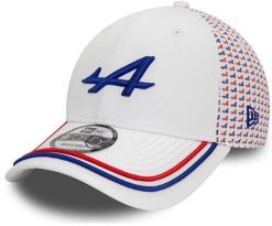 Czapka Alpine F1 New Era biała OneSize. Białe czapki z daszkiem MALINE, bez wzorów, z materiału, klasyczne. Za 202.99 zł.