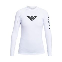 Koszulka do pływania damska ROXY Whole Hearted. Białe bikini Roxy, bez wzorów, z elastanu, sportowe. Za 129.99 zł.