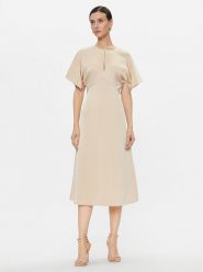 MICHAEL Michael Kors Sukienka codzienna MF381OI99G Beżowy Regular Fit. Brązowe sukienki MICHAEL Michael Kors, na co dzień, xl, bez wzorów, z satyny, bez kołnierzyka, bez ramiączek, proste. Za 899.99 zł.