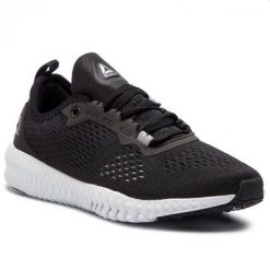 Buty do chodzenia damskie Reebok Flexagon. Czarne buty do biegania Reebok, bez wzorów, z gumy, bez zapięcia, do biegania. Za 395.00 zł.