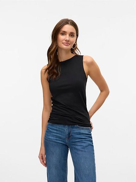 Vero Moda Top w kolorze czarnym rozmiar: L. Czarne topy Vero Moda, l, bez wzorów, bez kołnierzyka, bez ramiączek. Za 52.42 zł.
