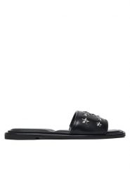 DKNY Klapki K1622909 Czarny. Czarne klapki DKNY, bez wzorów, ze skóry, bez obcasa, bez zapięcia. Za 529.99 zł.