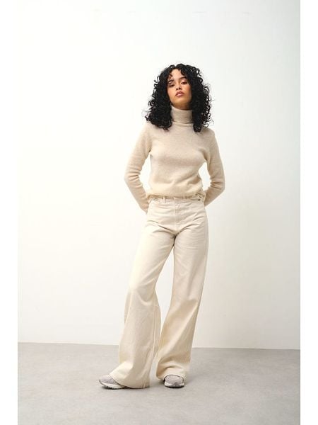 AUTHENTIC CASHMERE Kaszmirowy golf "Bise" w kolorze kremowym rozmiar: S. Brązowe swetry AUTHENTIC CASHMERE, s, bez wzorów, z kaszmiru, bez ramiączek. Za 407.45 zł.