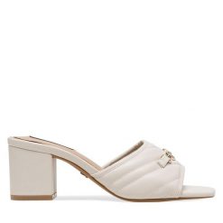 Klapki Nine West. Białe klapki Nine West, bez wzorów, bez obcasa, bez zapięcia. Za 229.99 zł.