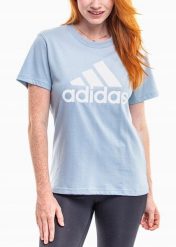 Adidas koszulka Kobieta t-shirt bluzka sportowa wygodna bawełniana. Niebieskie t-shirty sportowe adidas, l, bez wzorów, z bawełny, bez ramiączek, na fitness i siłownię. Za 105.99 zł.