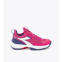 Buty tenisowe damskie Diadora Finale AG. Białe buty treningowe Diadora, z aplikacjami, z materiału, bez zapięcia, tenisowe. Za 389.00 zł.