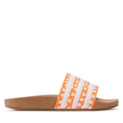 Klapki adidas. Białe klapki adidas, bez wzorów, sportowe, bez obcasa, bez zapięcia. Za 199.99 zł.