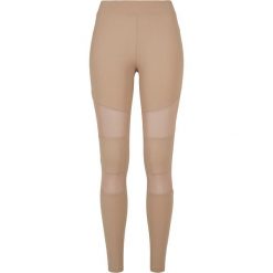 Legginsy damskie Urban Classics tech mesh-grandes tailles. Brązowe legginsy Urban Classics, bez wzorów, z meshu. Za 152.50 zł.