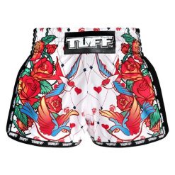 Spodenki treningowe TUFF Retro Style Rose With Birds. Białe szorty sportowe TUFF, bez wzorów, z materiału, na fitness i siłownię. Za 149.00 zł.
