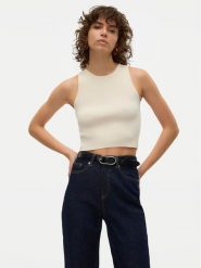 Vero Moda Top Ginny 10300339 Biały Slim Fit. Białe topy Vero Moda, s, bez wzorów, z syntetyku, bez kołnierzyka, bez ramiączek. Za 59.99 zł.