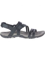 Merrell Skórzane sandały "Sandspur Rose Convert" w kolorze czarnym rozmiar: 36. Czarne sandały Merrell, bez wzorów, klasyczne, z otwartym noskiem, bez obcasa, bez zapięcia. Za 158.47 zł.