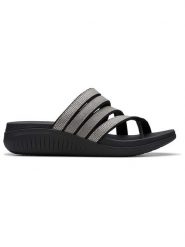 Clarks Klapki "Glide Hi Iris" w kolorze srebrnym rozmiar: 39. Szare klapki Clarks, bez wzorów, klasyczne, z otwartym noskiem, bez obcasa, bez zapięcia. Za 100.99 zł.