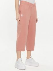 Under Armour Spodnie dresowe Ua Rival Terry Crop Wide Leg 1382737-696 Różowy Loose Fit. Czerwone spodnie dresowe Under Armour, bez wzorów, z bawełny. Za 109.99 zł.